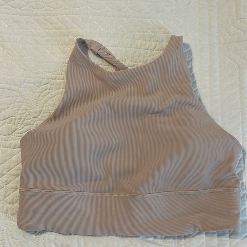Lululemon high neck sports bra.  Never worn but washed in delicate cycle